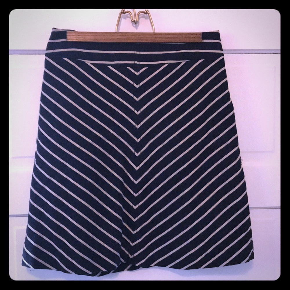 {limited} striped a-line skirt